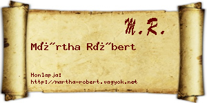 Mártha Róbert névjegykártya